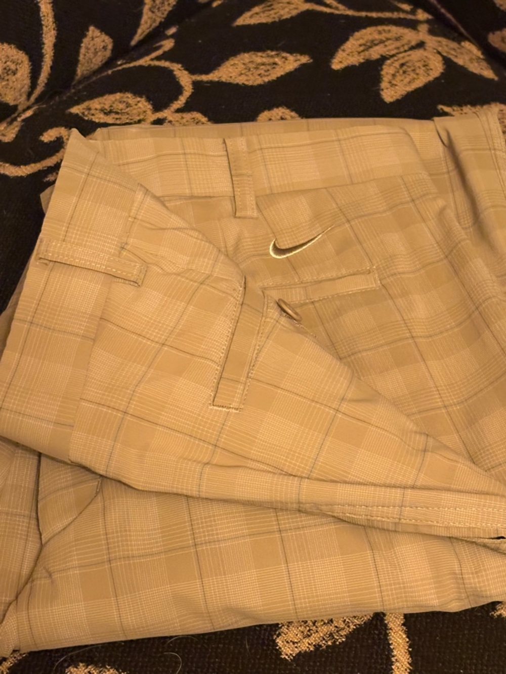 Nike Fit Dry tan plaid golf pants -